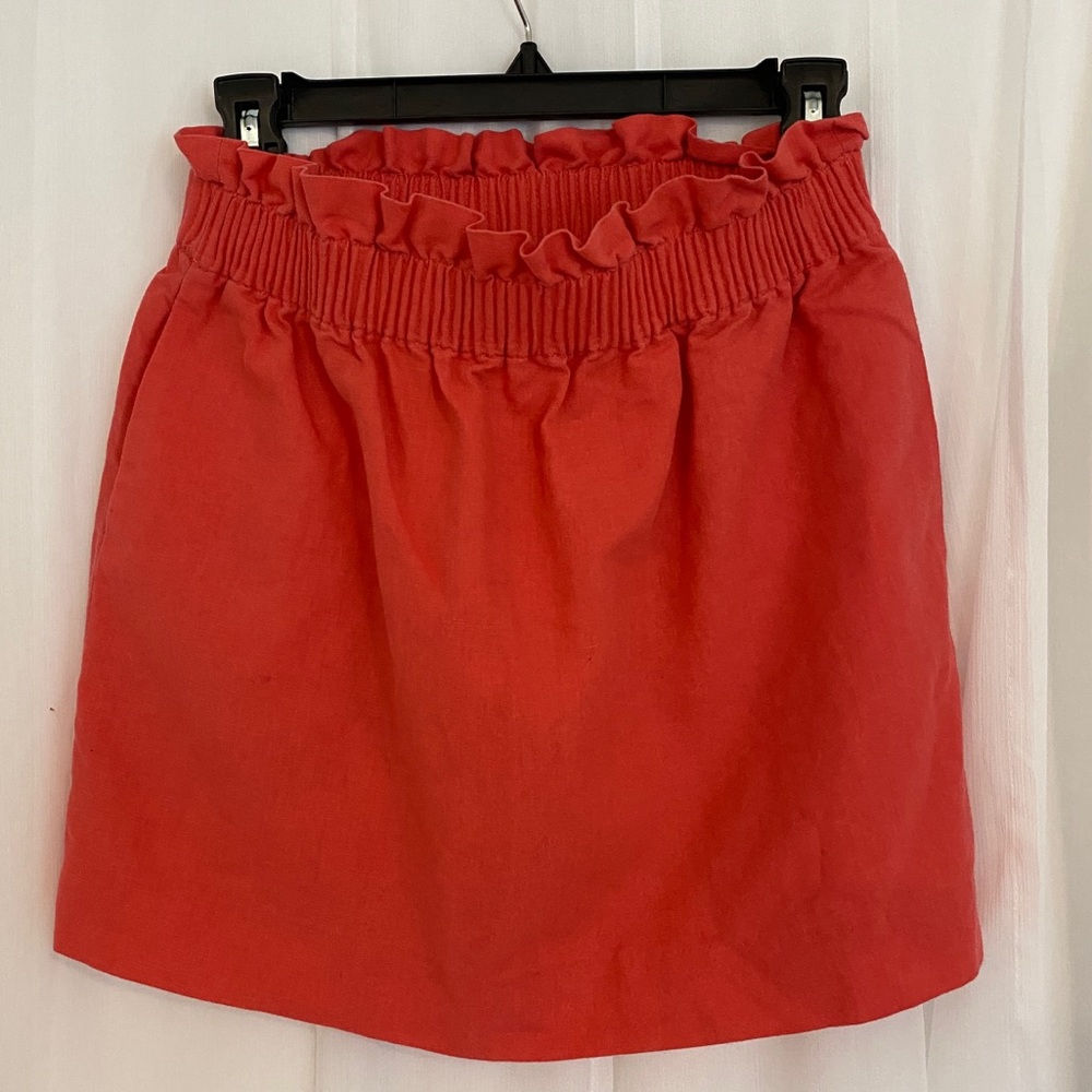 JCREW Petite Length Linen Paperbag Skirt
